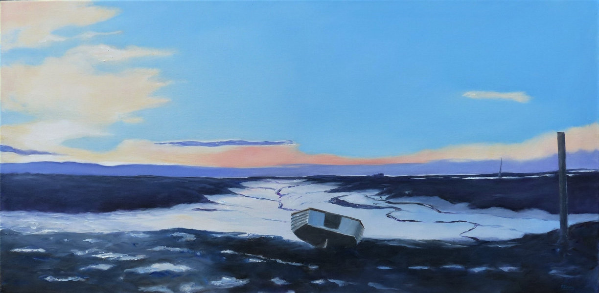 In the Mood! Norfolk Paintings, Ringstead Village Hall, High Street, Ringstead, Norfolk, PE36 5LA | An exhibition of Norfolk landscape paintings by Barbara King captuing the everchanging moods of the coast and countryside. | coast, Brancaster, Norfolk, painting, boat, free, parking,exhibition, 