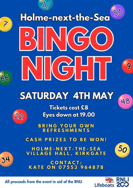Bingo Night! |  | HNTS village Hall, Kirkgate, Holme-next-the-Sea, Norfolk, PE36 6LH
