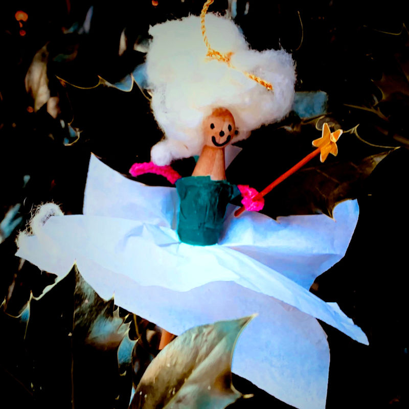 Christmas Fairy Workshop, Fairyland Trust Workshop, Abbey Yard, River Road, West Acre, Norfolk, PE32 1UA | Make a peg doll Christmas Fairy for the top of your tree using real Holly or Ivy wings! | Christmas Fairy Workshop