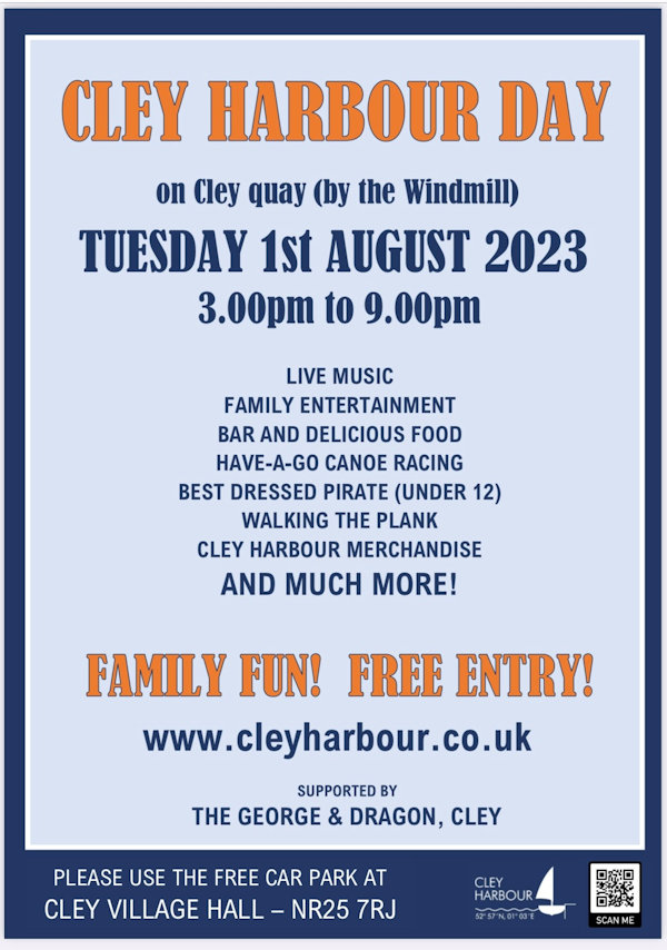 Cley Harbour Day, Cley Harbour Day, The Quay, Cley next the Sea, Norfolk, NR25 7RP | A fabulous day of fun on and by the water! | Family, live music, free entry, boats, bar, north Norfolk, children