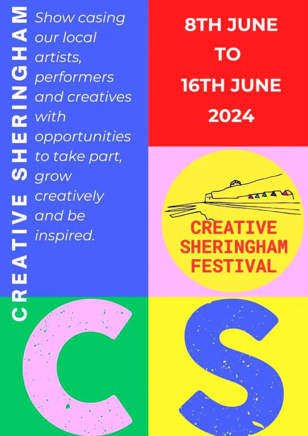 Creative Sheringham Festival, Various, venues, Sheringham, Norfolk, NR26 | An arts festival for Sheringham to support and promote local creatives, providing opportunities to inspire, and encourage social transformation, to promote health, wellbeing and economic resilience in our glorious town. | sheringham, creative, festival, markers, art, music, dance