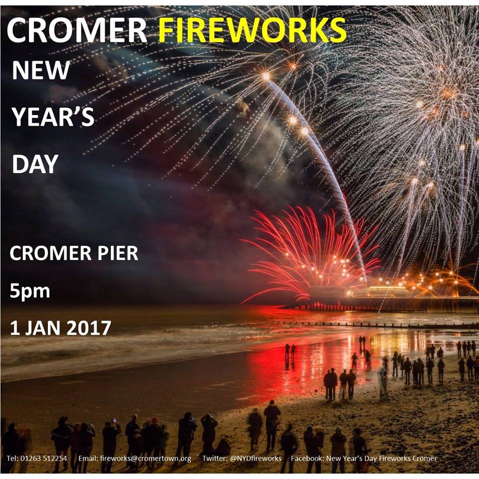 New Years Fireworks, The Promenade, Cromer, Norfolk, NR27 9HW | Cromer Pier will again be the backdrop for the annual New Year Day Firework Display | cromer, fireworks, new year, north norfolk coast
