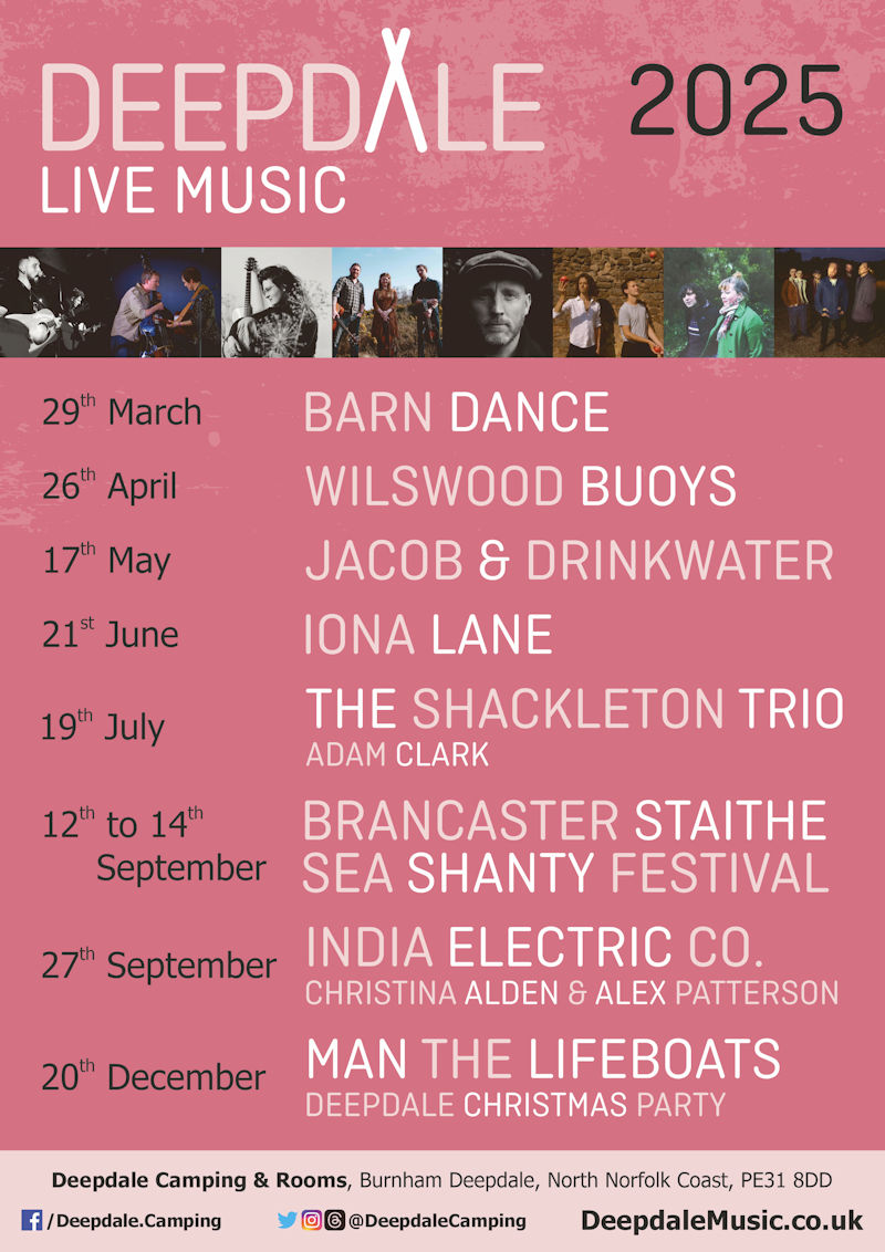 The Shackleton Trio and Adam Clark - Live Music Gig, Brick Barn, Deepdale Camping & Rooms, Deepdale Farm, Burnham Deepdale, Norfolk, PE31 8DD | We look forward to welcoming back Norfolk’s premier folk trio return for a sparkling evening of original and traditional folk music in the Brick Barn. | gig, live, music, session, concert, deepdale, camping, rooms, brick, barn, shackleton, trio, adam, clark