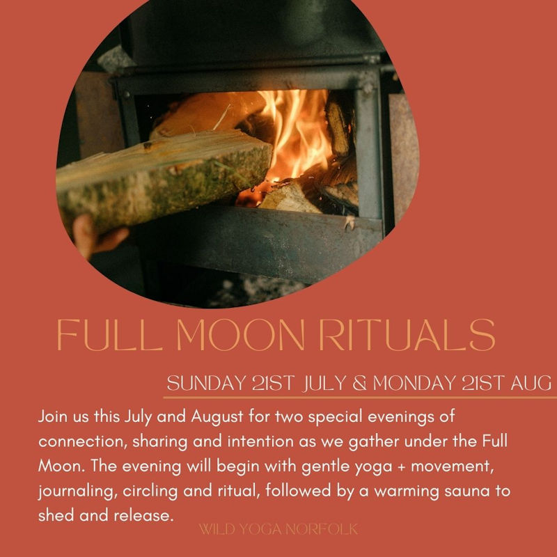 Full Moon Rituals , The Orchard, Dalegate Market, Main Road, Burnham Deepdale, Norfolk, PE31 8FB | An evening of yoga + movement, ritual + intention, sauna + circling. | Yoga Journaling Sauna Full Moon 