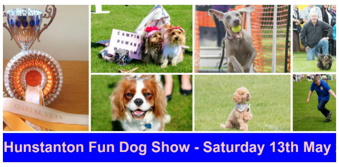 The Hunstanton Fun Dog SHow, Glebe House School, Cromer Road, Hunstanton, PE36 6HW  | Come along and enjoy the best day out for dogs on the Norfolk coast. �There are 12 fun classes to enter with�rosettes up to 10th place�in each class�� With Best in Show and Reserve BIS Trophies. | dog show, outdoors event, children