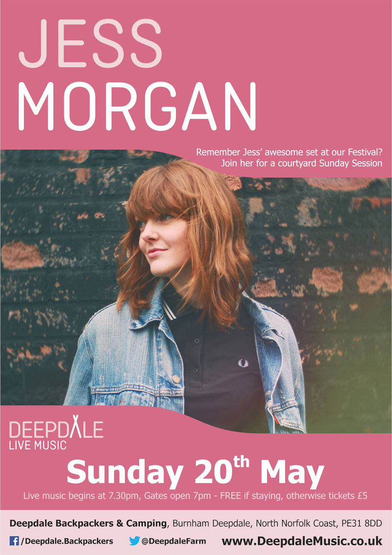 Jess Morgan - Sunday Session, Deepdale Camping & Rooms, Deepdale Farm, Burnham Deepdale, North Norfolk Coast, PE31 8DD | Remember Jess' awesome headlining set at our Festival back in September.  This time you can enjoy a sunday session, in the backpackers courtyard, with fire pits and bar, while Jess plays her acoustic music. | deepdale, music, live, happiness, celebration, north norfolk coast, activities, good, feelings, roaring, fire, foraging, walking, cycling, running, wildlife, nature