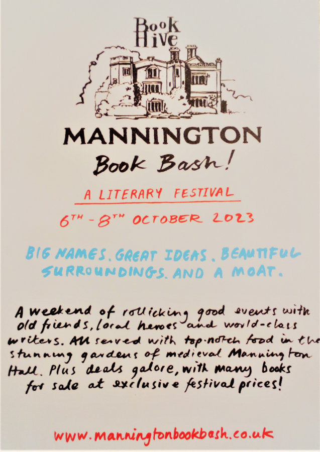 Mannington Book Bash, Mannington Hall, Mannington, Norfolk, NR11  7BB | A literary festival presented by Book Hive | books  authors  festival ideas talks sale