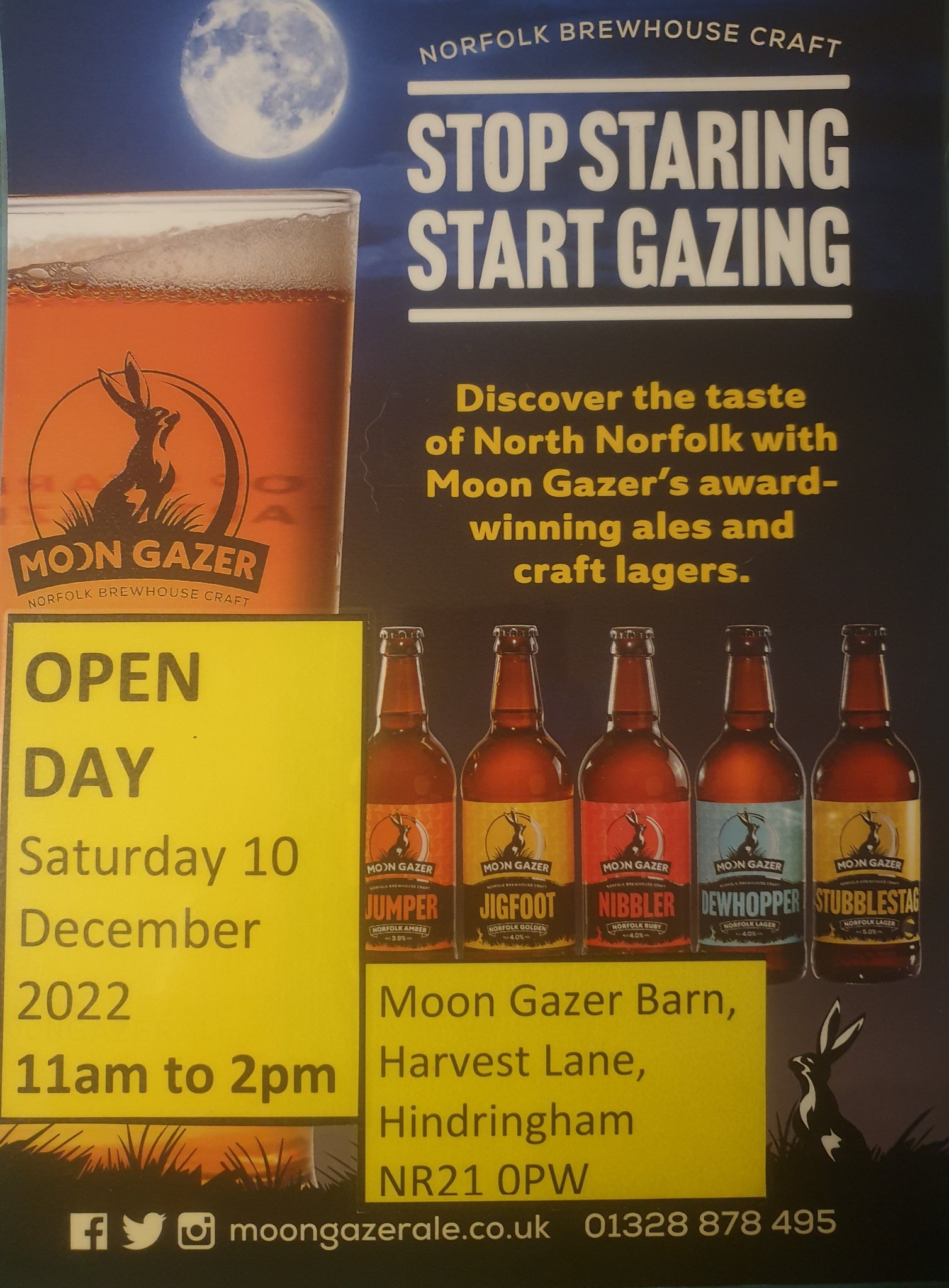 Moon Gazer Ale - Open Day, Moon Gazer Barn, Harvest Lane, Hindringham, NR21 0PW | A wonderful opportunity to look around the Moon Gazer Ale brewery. You may have enjoyed their ales at our music events, now you can see how & where those beers are brewed! | moon, gazer, ale, open, day, brewery, brews, beer, lager