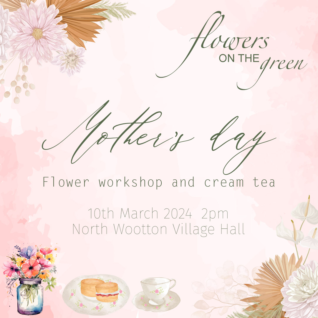 Mother's Day Flower Workshop and Cream Tea, North Wootton Village Hall, Priory Lane, North Wootton, Norfolk, PE30 3PT | Create a hand-tied bouquet and enjoy a cream tea - a perfect Mother's Day gift. | Mother's Day, Flowers, Cream Tea