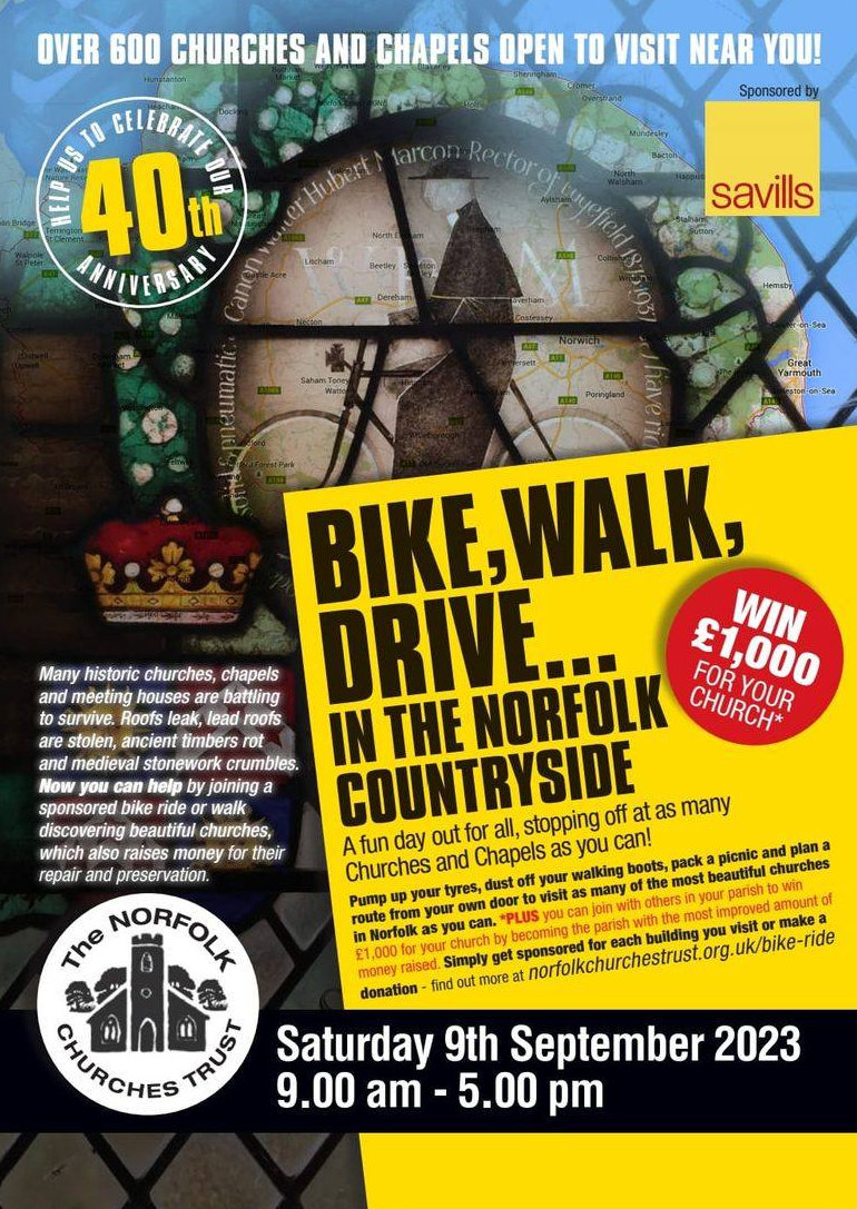 Norfolk Churches Trust Sponsored Bike Ride 23, St Mary's Church, Burnham Deepdale and Churches all over Norfolk, England | A chance to raise funds for amazing historical buildings around Norfolk. Get sponsored, cycle around the churches & chapels of your choice, and see beautiful parts of Norfolk. | churches, trust, norfolk, sponsorship, cycle, cyclists, bike, ride