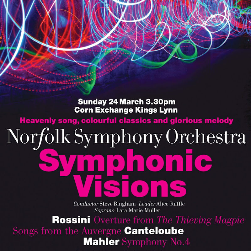 NSO Concert - Symphonic Visions, Corn Exchange Theatre and Cinema, Tuesday Market Place, King's Lynn , Norfolk, PE30 1JW | Join us for a sensational concert, with Rossini, Canteloube and Mahler | music, classical