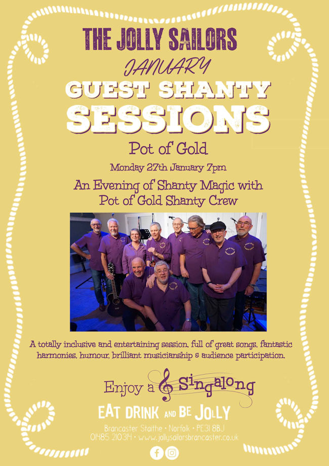 Guest Shanty Session - Pot Of Gold, The Jolly Sailors, Brancaster Staithe, Norfolk, PE31 8DD | Enjoy the music of the Pot Of Gold as they rehearse at The Jolly Sailors in Brancaster Staithe | jolly, sailors, brancaster, staithe, norfolk, weekend, real, ales, ciders, live, music