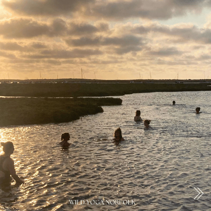 Selkie's Call - An Evening of Transformation by the Tides, The Wild Yoga Garden, The Orchard, Dalegate Market, Burnham Deepdale, Main Road, Norfolk, PE31 8FB | An evening to re-connect - Wild Waters, Golden Light, and the Soulful Pull of Community | yoga, wild swimming, community, retreat, sauna, 