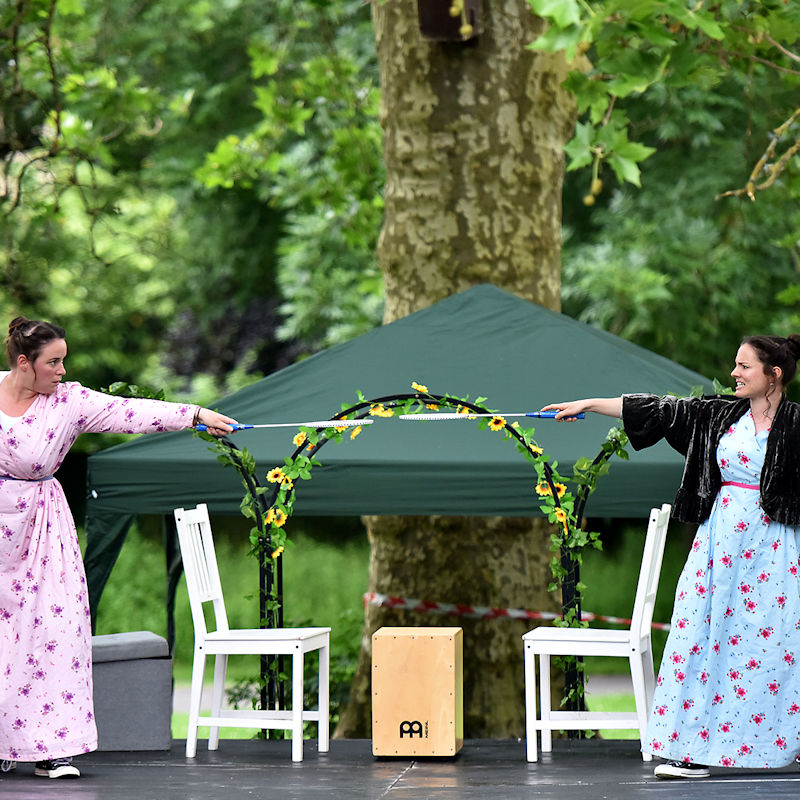 Sense & Sensibility - Theatre in the Barn, The Brick Barn, Deepdale Camping & Rooms, 1 Deepdale Granary, Burnham Deepdale, Norfolk, PE31 8DD | The Pantaloons return for their 1st visit of the Summer, with their irreverent take on this Jane Austen classic.  A show for all the family, a brilliant evening of comedy theatre. | indoor, theatre, pantaloons, play, performance, comedy, sense, sensibility