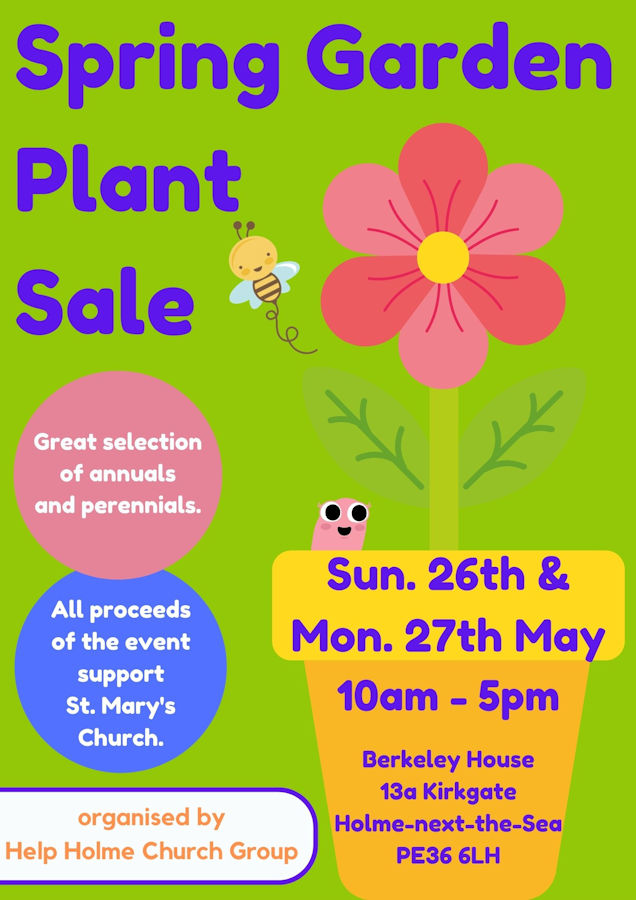 Spring Garden Plant Sale |  | Berkeley House, 13a Kirkgate, Holme-next-the-Sea, Norfolk, PE36 6LH