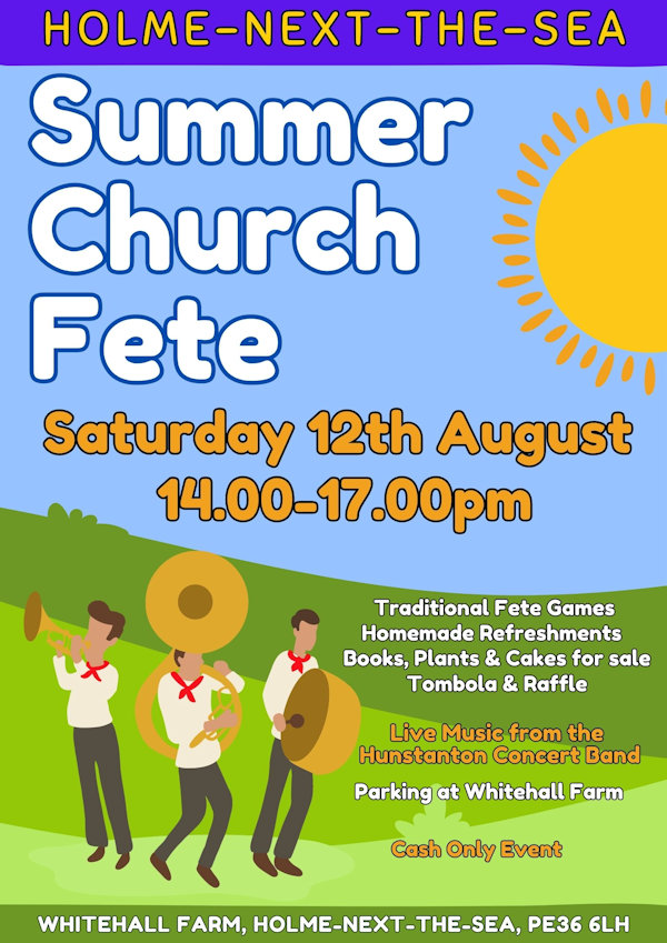 Summer Church Fete, Whitehall Farm, Kirkgate, Holme-next-the-Sea, Norfolk, PE36 6LH | A fun family day out at Holme-next-the-Sea traditional Summer Church Fete.  | fete, family, music