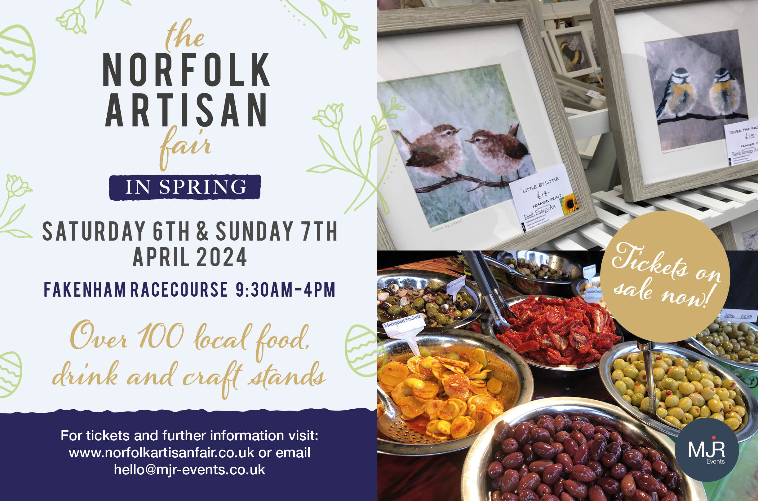 The Norfolk Artisan Fair, Fakenham Racecourse, Hempton, Fakenham, Norfolk, NR21 7NY | One of the largest Artisan Fairs in the region with 100 stalls including food, drink, arts, crafts and collectables all from Norfolk Artisans. | Artisan Crafts Local Produce