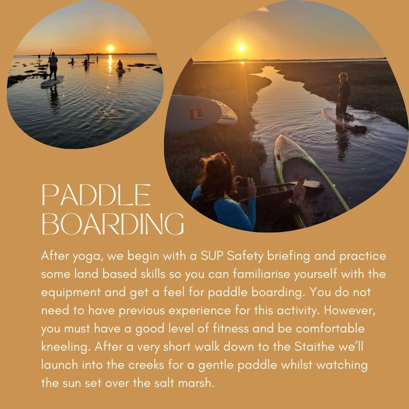 Yoga & Sunset SUP , NorthShore Place, Main Road, Brancaster Staithe, Norfolk, PE31 8BU | An evening of Yoga in the garden following by a Sunset Paddle at Northshore SUP & Surf, Brancaster Staithe | Yoga Paddle Boarding SUP 