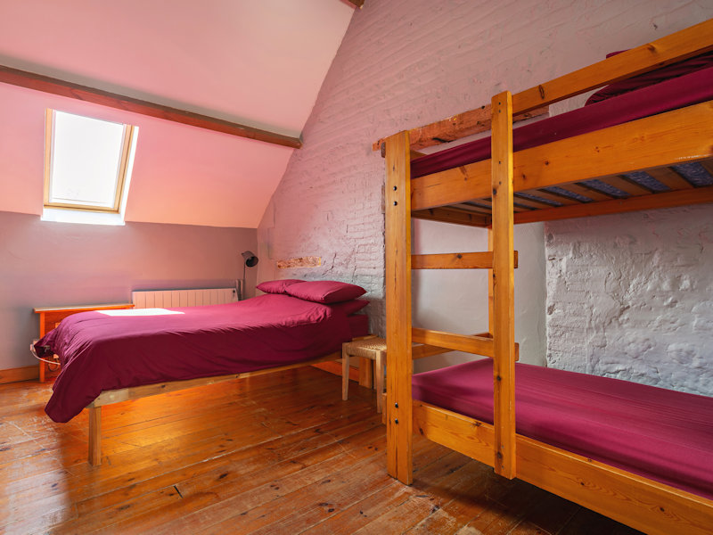 Private rooms self catering accommodation, one of our family rooms with double bed & bunks with shared facilities in The Granary - Deepdale Camping & Rooms