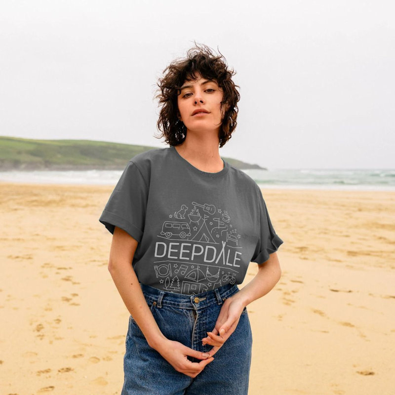 Deepdale Beer Glass Design - Womens Organic Cotton T-shirt - This design appears on the Deepdale beer glasses many of you will have seen at our live music events. Looks great on a high quality Teemill t-shirt!The Deepdale hoodies  t-shirts are created by Teemill, printed to order and made from organic cotton using renewable energy. Each item is designed to be sent back when worn out, and new products are made from the material that's recovered.