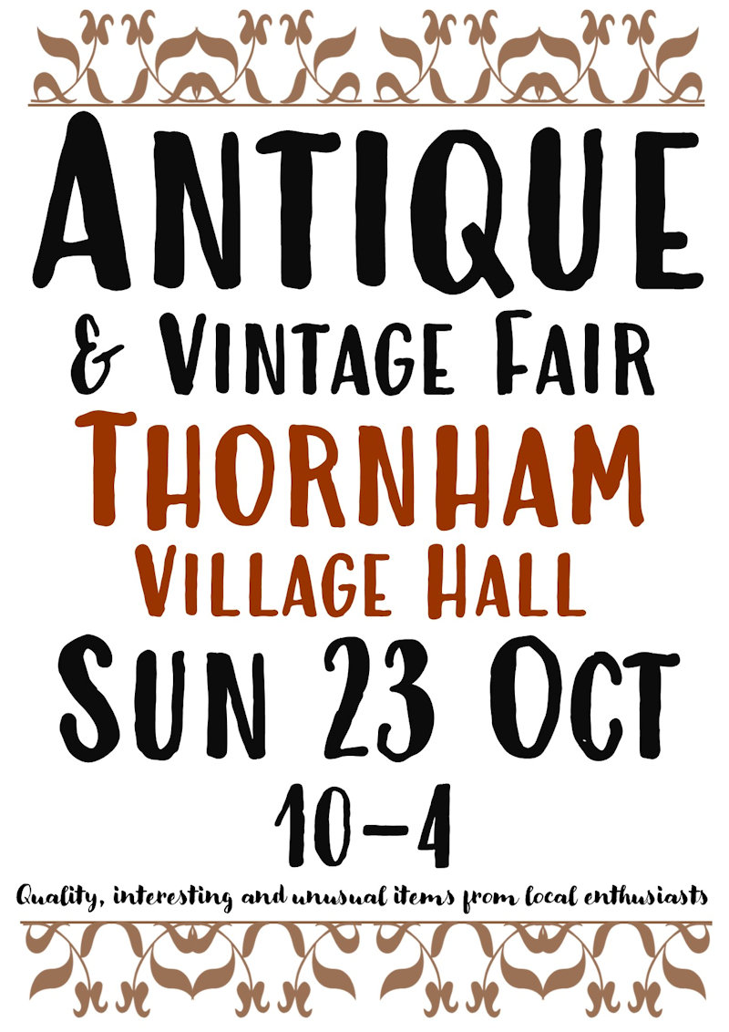 Antique & Vintage Fair, Thornham Village Hall, Fakenham, Norfolk, PE36 6LX | Antique & Vintage Fairs | Antiques, vintage, paintings, art, collectables, books, glass, kitchenalia
