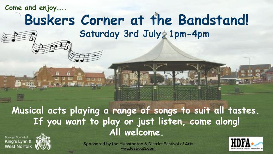 Buskers Corner, Hunstanton Lower Green, Hunstanton, Norfolk, PE36 6BQ | Live music on the bandstand, Hunstanton Green | music, live, free, bandstand, green, hunstanton