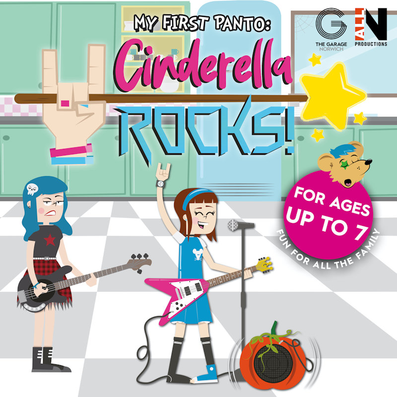 My First Panto- Cinderella Rocks, The Garage, 14 Chapel Field North, Norwich, Norfolk, NR2 1NY | My First Panto: Cinderella Rocks is the only panto in all the land that allows you, the audience, to get up and join in. | panto, pantomime, childrens show, kids activities, Christmas, family activities, theatre