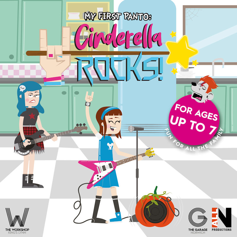 My First Panto- Cinderella Rocks, The Workshop, 38 New Conduit Street, Vancouver Quarter, King's Lynn, Norfolk, PE30 1DL | My First Panto: Cinderella Rocks at The Workshop in King's Lynn, is the only panto in all the land that allows you, the audience, to get up and join in. | panto, pantomime, childrens show, kids activities, Christmas, family activities, theatre