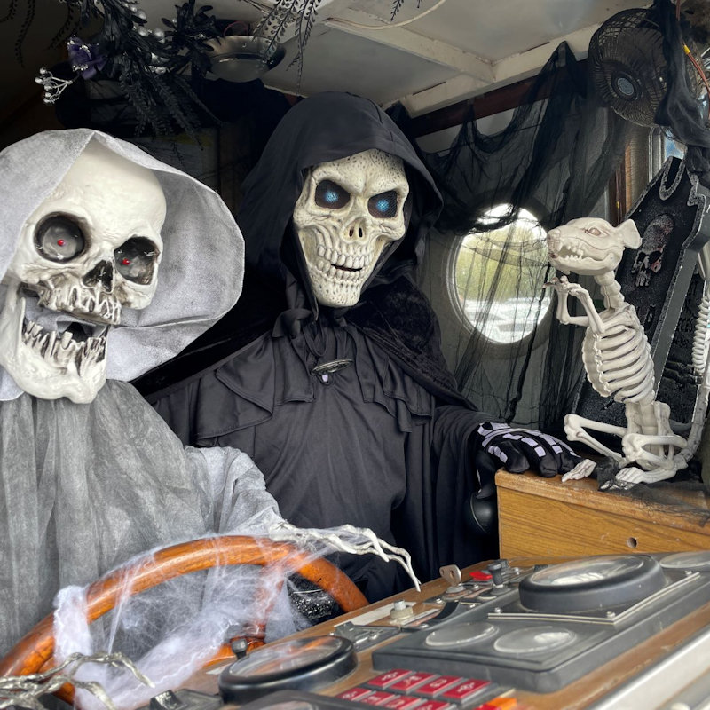 Creepy Cruises aboard the Vintage Hauntsman, Broads Tours, The Bridge, Wroxham, Norfolk, NR12 8RX | Family fun Halloween themed river trips aboard the Vintage Hauntsman by Broads Tours | Halloween, river trip, cruise, family, fun, friendly, broads, tickets