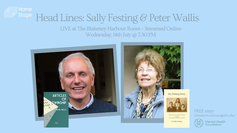 Head Lines- Sally Festing & Peter Wallis, The Blakeney Harbour Room, 139 -141 High St, Norfolk, Blakeney, Holt, NR25 7NU | Live at the Blakeney Harbour Room: two prizewinning poets Peter Wallis and Sally Festing present poems about the head, both in its physical and mental aspects. Sally and Peter enjoy rapport, and welcome discussion with an audience. | Poetry, Mental Health, The Mental Health Foundation, Fundraiser, Literary Event, Norfolk Poetry