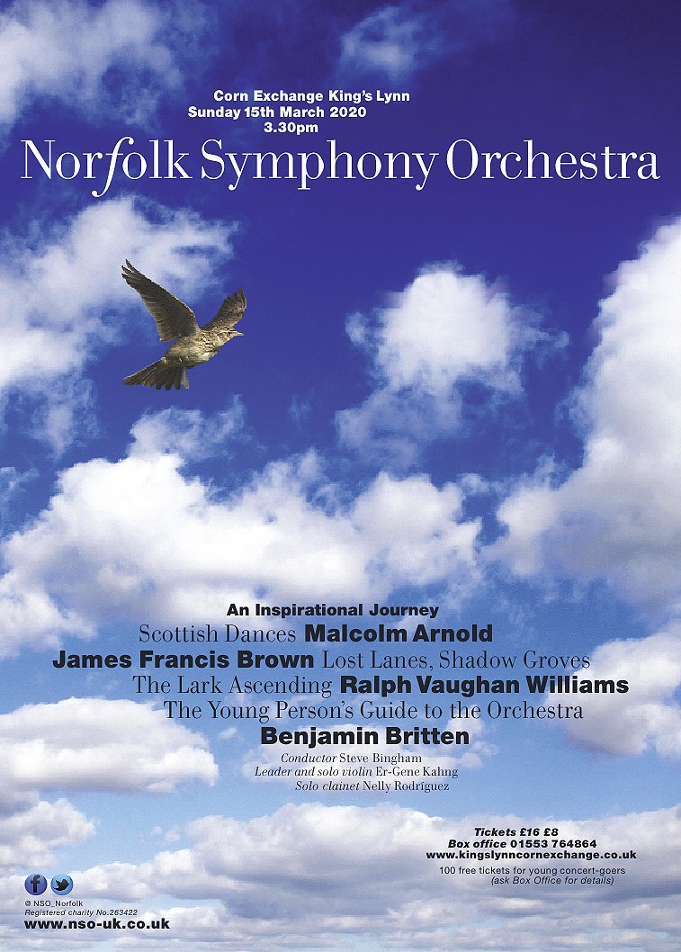Norfolk Symphony Orchestra Concert, Alive Corn Exchange, Tuesday Market Place, King's Lynn, Norfolk, PE30 1JW | Join us on an atmospheric journey across the British Isles and through every section of our orchestra. | NSO, music, classical