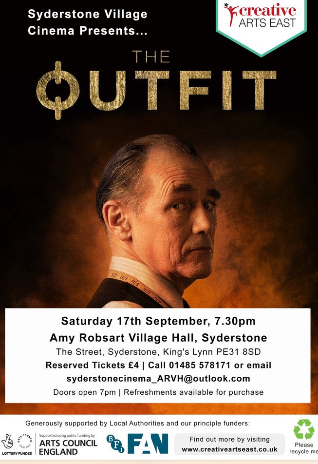 Syderstone Village Screen - The Outfit (15), Amy Robsart Village Hall, Mill Lane, Syderstone, Norfolk, PE31 8SD | This film can best be described as an old school thriller, with great performances from the likes of Mark Rylance and a twist-filled plot. | cinema, village screen